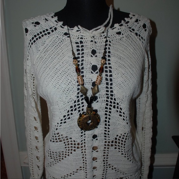 NWT 1998 Crochet Knit Sweater Clio - Picture 2 of 4